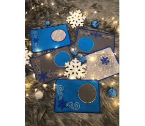 Stickserie ITH - Mug Rugs Snow Swirls